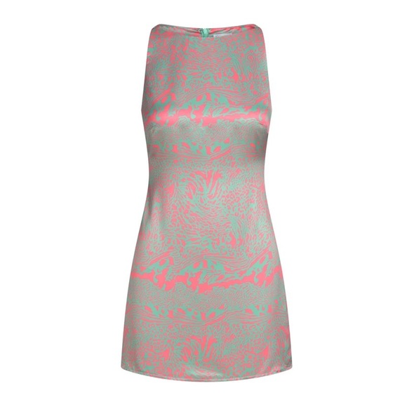 Inamorata Woman Monroe Silk Mini Dress in Zebra - Picture 1 of 4